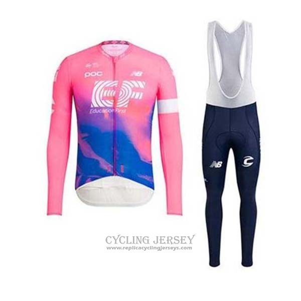 2020 Cycling Jersey EF Education First Pink Long Sleeve And Bib Tight